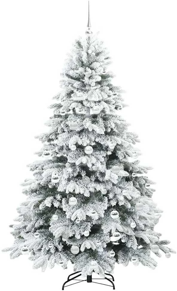 Dirbtinė Kalėdų eglutė su 300 LED Balta 180 cm PE ir PVC