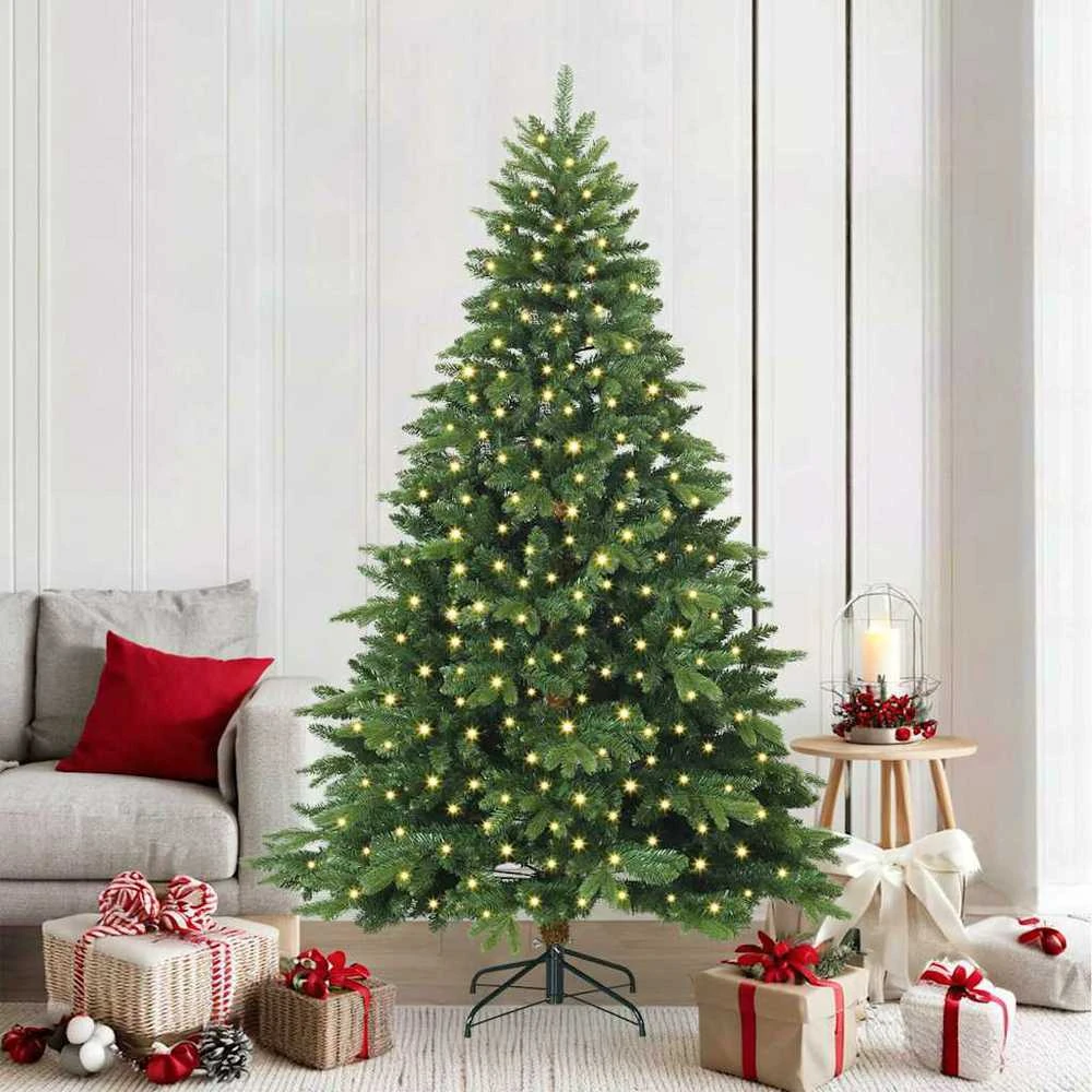 Dirbtinė Kalėdų eglutė su 300 LED Žalia 210 cm PE ir PVC