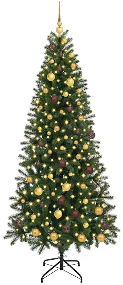 Dirbtinė Kalėdų eglutė su 300 LED Žalia 210 cm PE ir PVC
