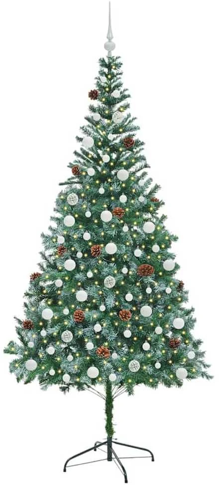 Dirbtinė Kalėdų eglutė su 300 LED Žalia 210 cm PVC ir plienas