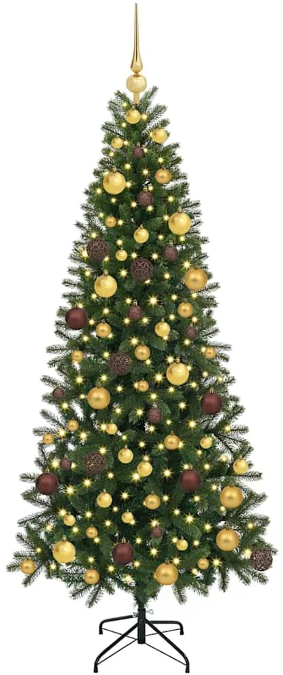 Dirbtinė Kalėdų eglutė su 300 LED Žalia 180 cm PE ir PVC