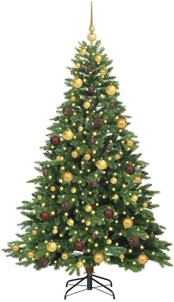 Dirbtinė Kalėdų eglutė su 300 LED Žalia 180 cm PE ir PVC