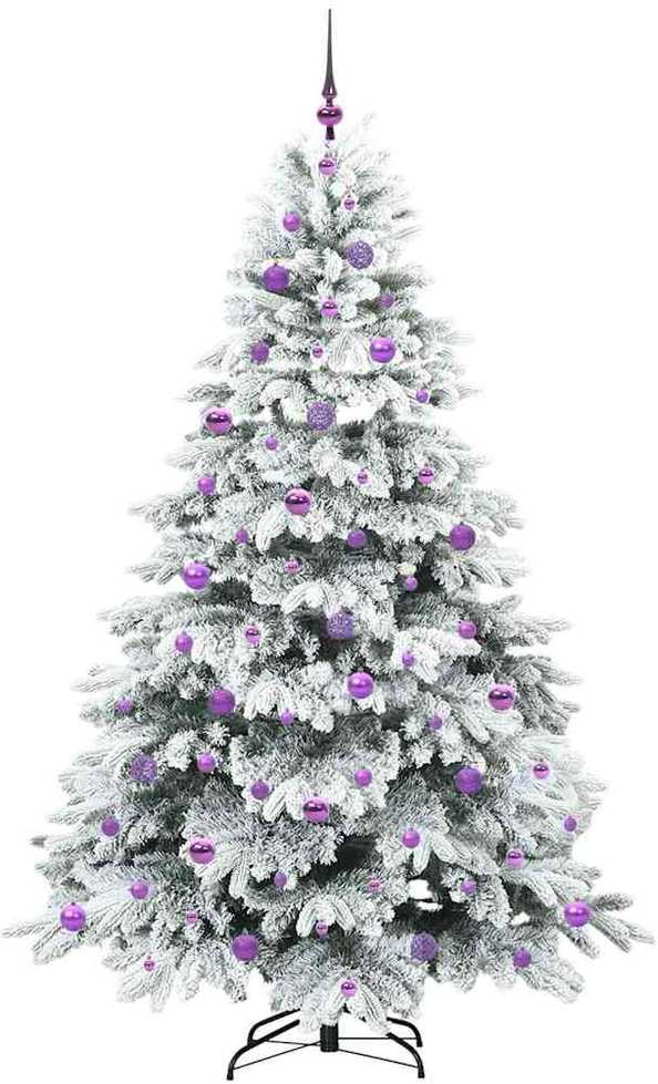 Dirbtinė Kalėdų eglutė su 300 LED Balta 210 cm PE ir PVC