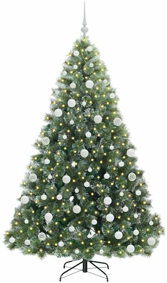Dirbtinė Kalėdų eglutė su 300 LED Žalia 180 cm PE ir PVC