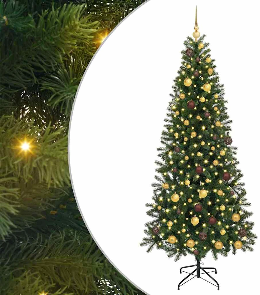 Dirbtinė Kalėdų eglutė su 300 LED Žalia 210 cm PE ir PVC