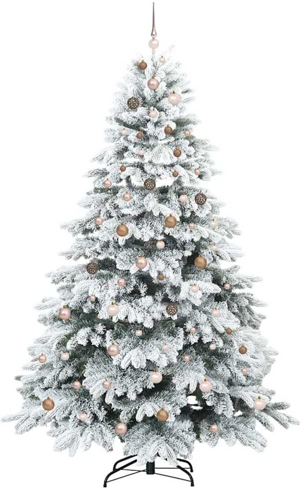 Dirbtinė Kalėdų eglutė su 300 LED Balta 240 cm PE ir PVC