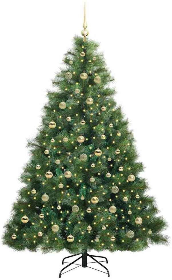 Dirbtinė Kalėdų eglutė su 300 LED Žalia 210 cm PE ir PVC