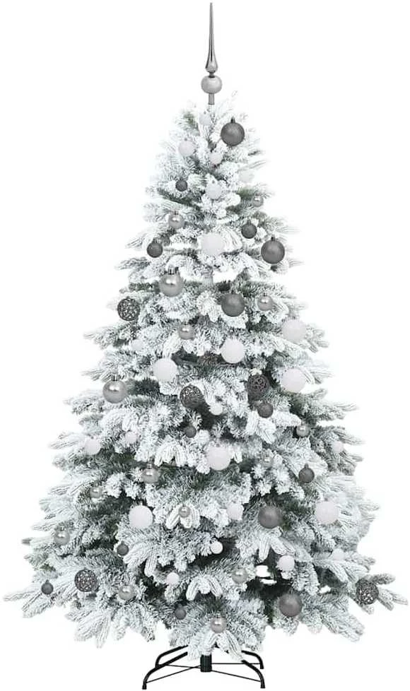 Dirbtinė Kalėdų eglutė su 300 LED Balta 180 cm PE ir PVC