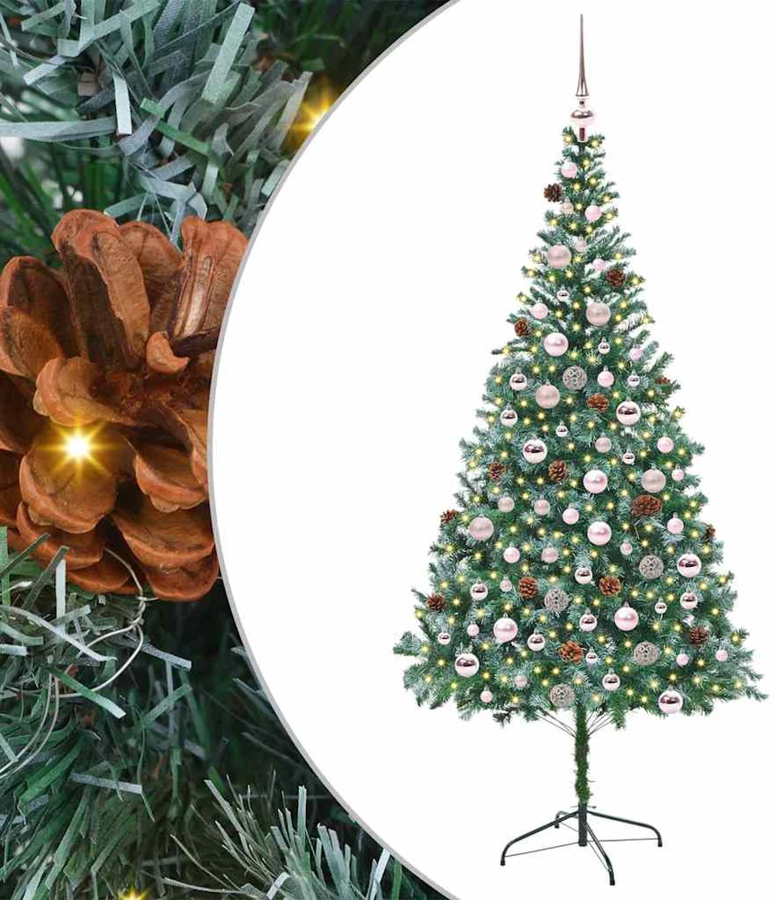Dirbtinė Kalėdų eglutė su 300 LED Žalia 210 cm PVC ir plienas