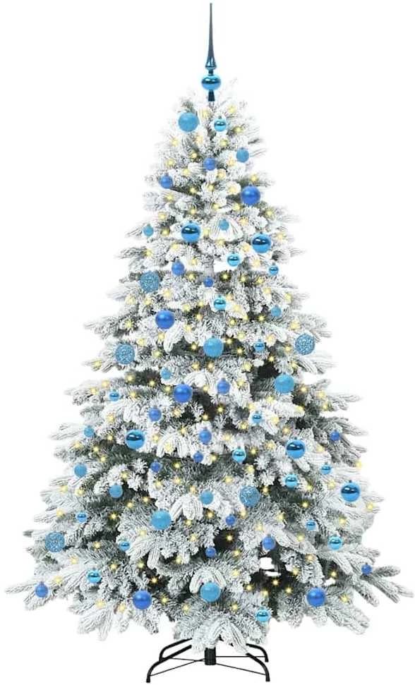 Dirbtinė Kalėdų eglutė su 300 LED Balta 180 cm PE ir PVC