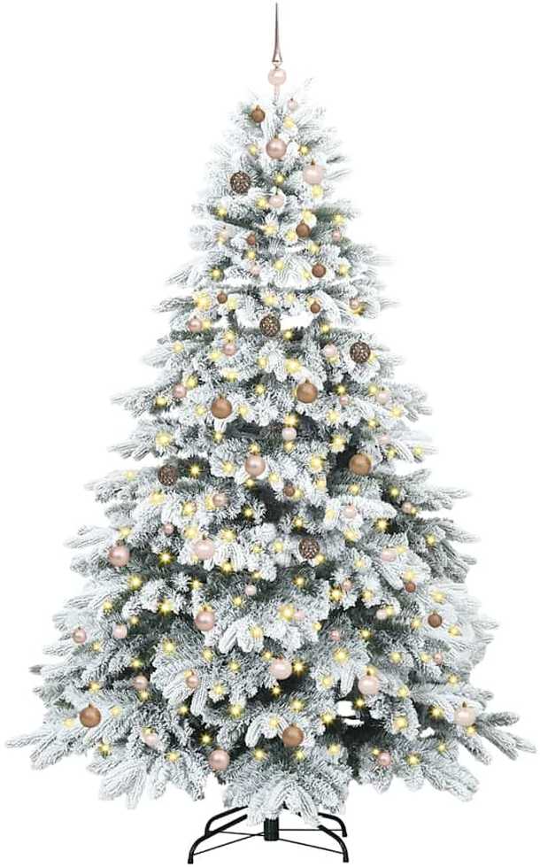 Dirbtinė Kalėdų eglutė su 300 LED Balta 240 cm PE ir PVC