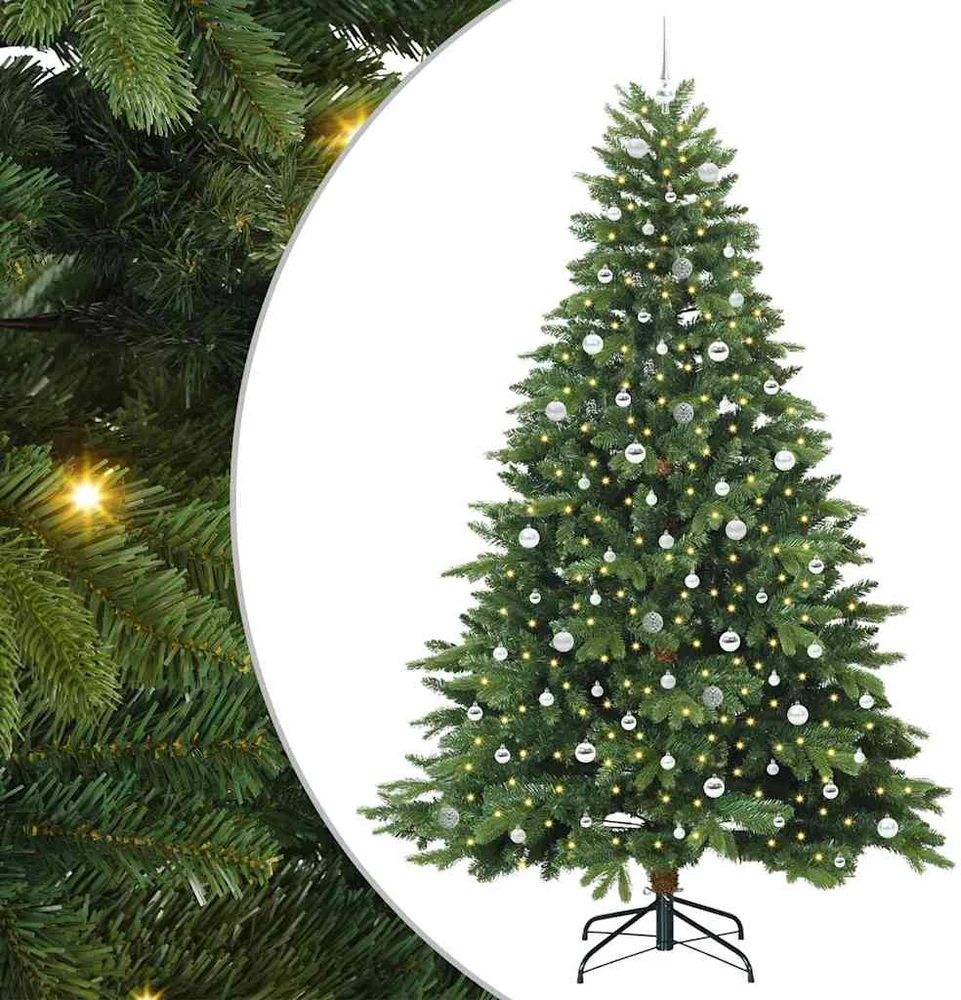 Dirbtinė Sulankstoma Kalėdų Eglutė 240 cm 300 LED Šilta balta