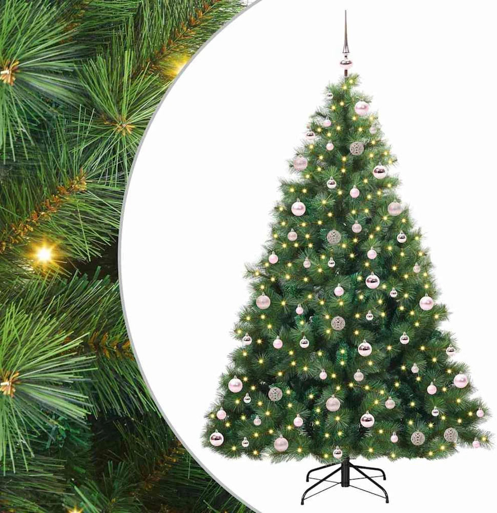 Dirbtinė Kalėdų eglutė su 300 LED Žalia 210 cm PE ir PVC