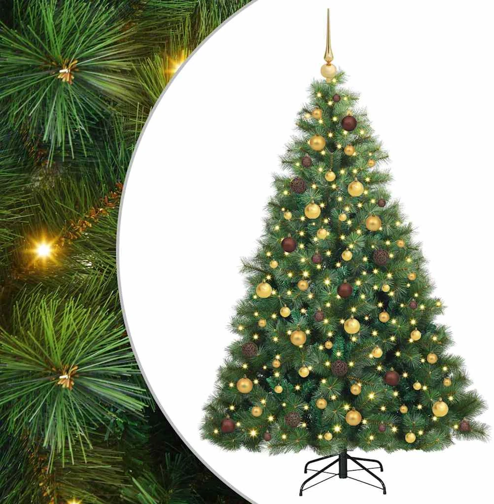 Dirbtinė Kalėdų eglutė su 300 LED Žalia 180 cm PE ir PVC