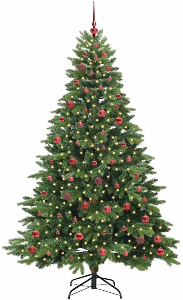Dirbtinė Kalėdų eglutė su 300 LED Žalia 210 cm PE ir PVC