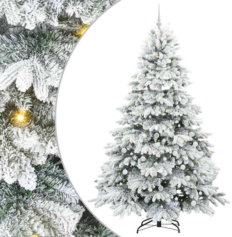 Dirbtinė Kalėdų eglutė su 300 LED Balta 240 cm PE ir PVC
