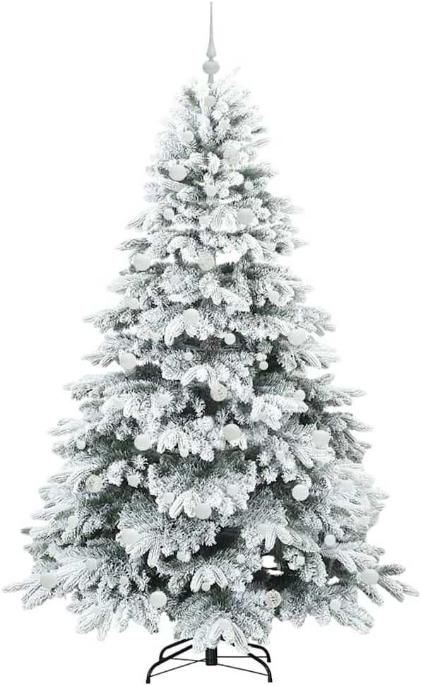 Dirbtinė Kalėdų eglutė su 300 LED Balta 210 cm PE ir PVC