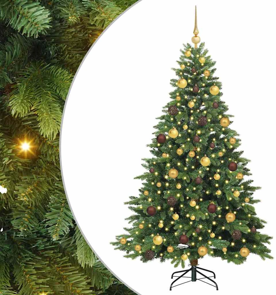 Dirbtinė Kalėdų eglutė su 300 LED Žalia 180 cm PE ir PVC