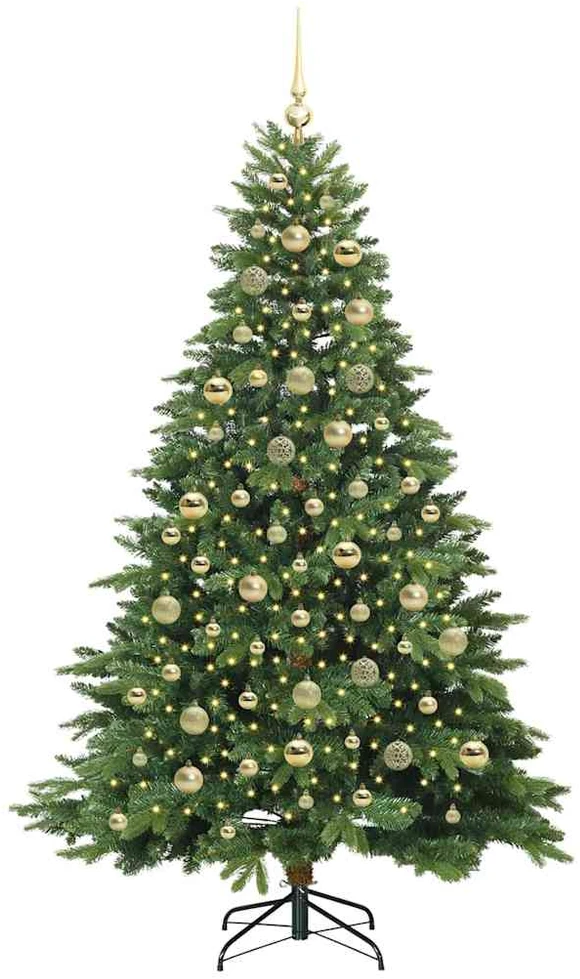 Dirbtinė Kalėdų eglutė su 300 LED Žalia 210 cm PE ir PVC