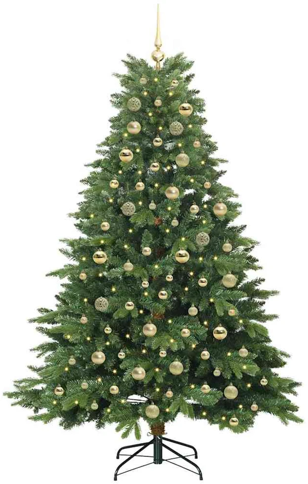 Dirbtinė Kalėdų eglutė su 300 LED Žalia 180 cm PE ir PVC