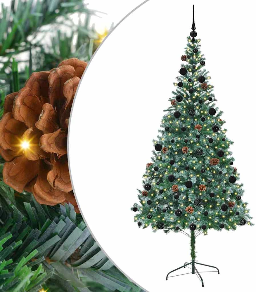 Dirbtinė Kalėdų eglutė su 300 LED Žalia 210 cm PVC ir plienas