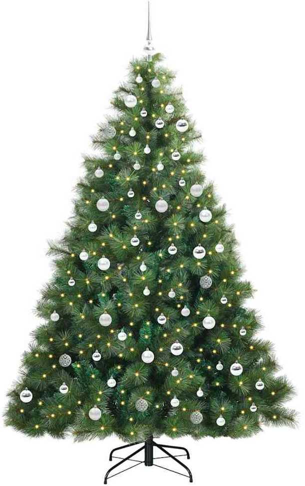 Dirbtinė Kalėdų eglutė su 300 LED Žalia 210 cm PE ir PVC
