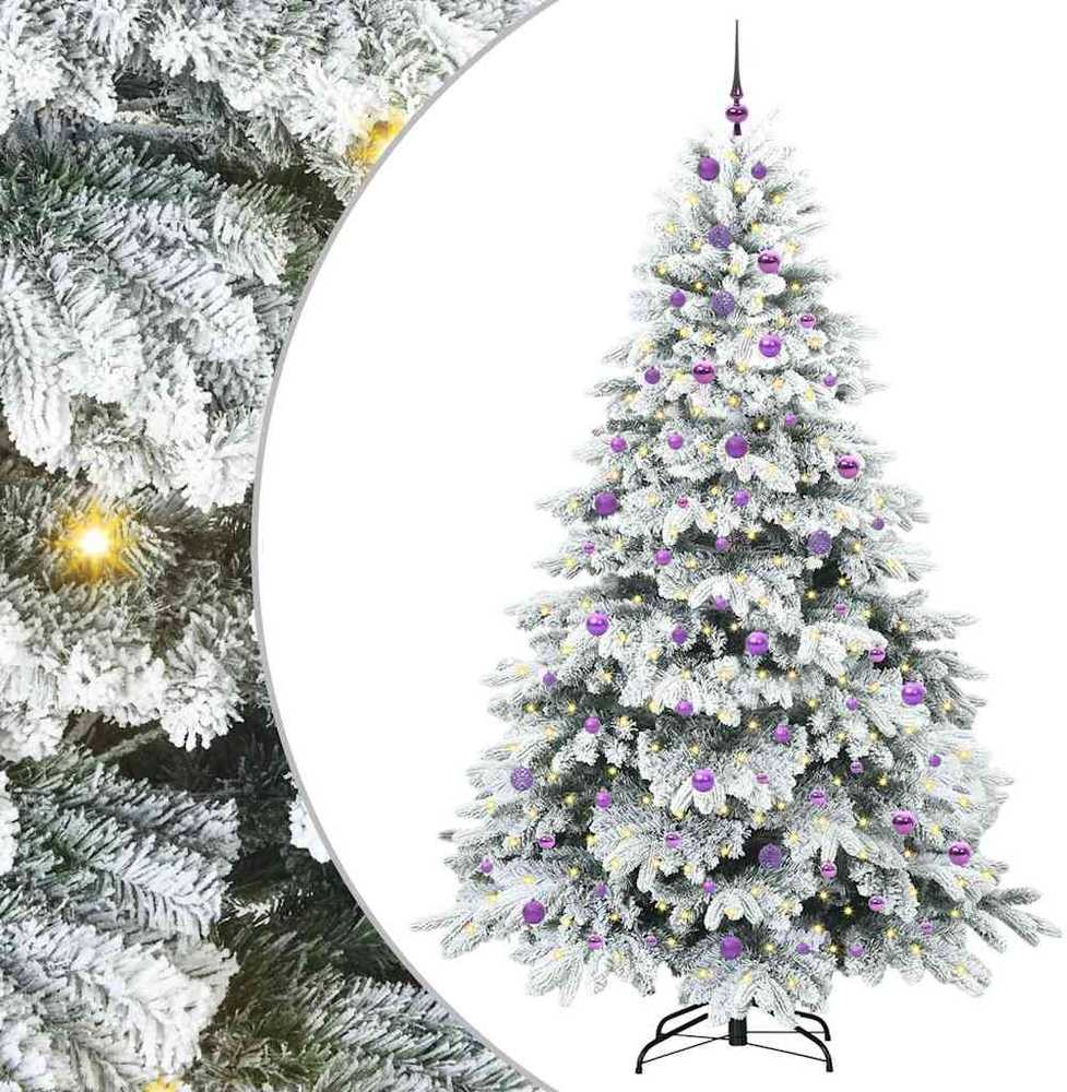 Dirbtinė Kalėdų eglutė su 300 LED Balta 240 cm PE ir PVC