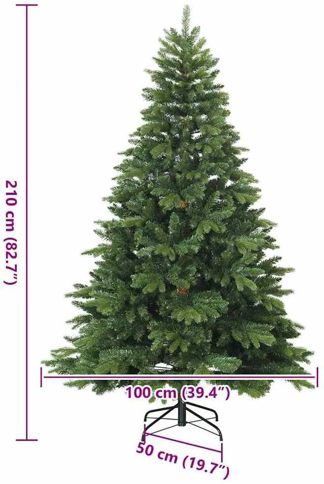 Dirbtinė Kalėdų eglutė su 300 LED Žalia 210 cm PE ir PVC