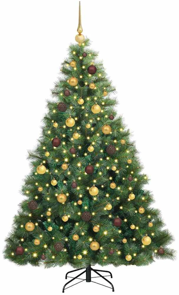 Dirbtinė Kalėdų eglutė su 300 LED Žalia 180 cm PE ir PVC