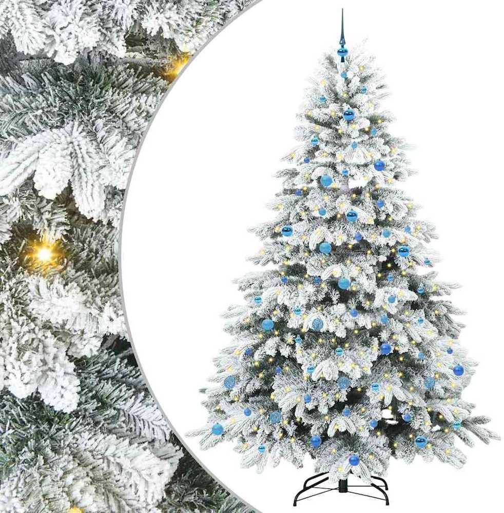 Dirbtinė Kalėdų eglutė su 300 LED Balta 240 cm PE ir PVC