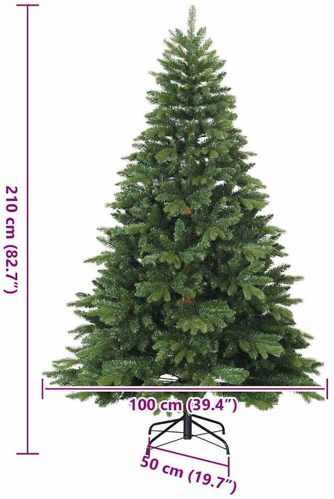 Dirbtinė Kalėdų eglutė su 300 LED Žalia 210 cm PE ir PVC