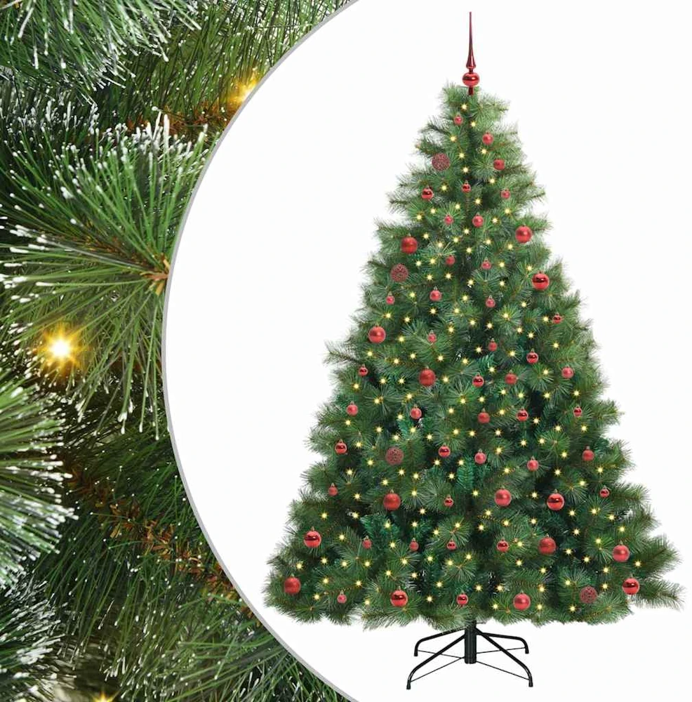 Dirbtinė Kalėdų eglutė su 300 LED Žalia 210 cm PE ir PVC