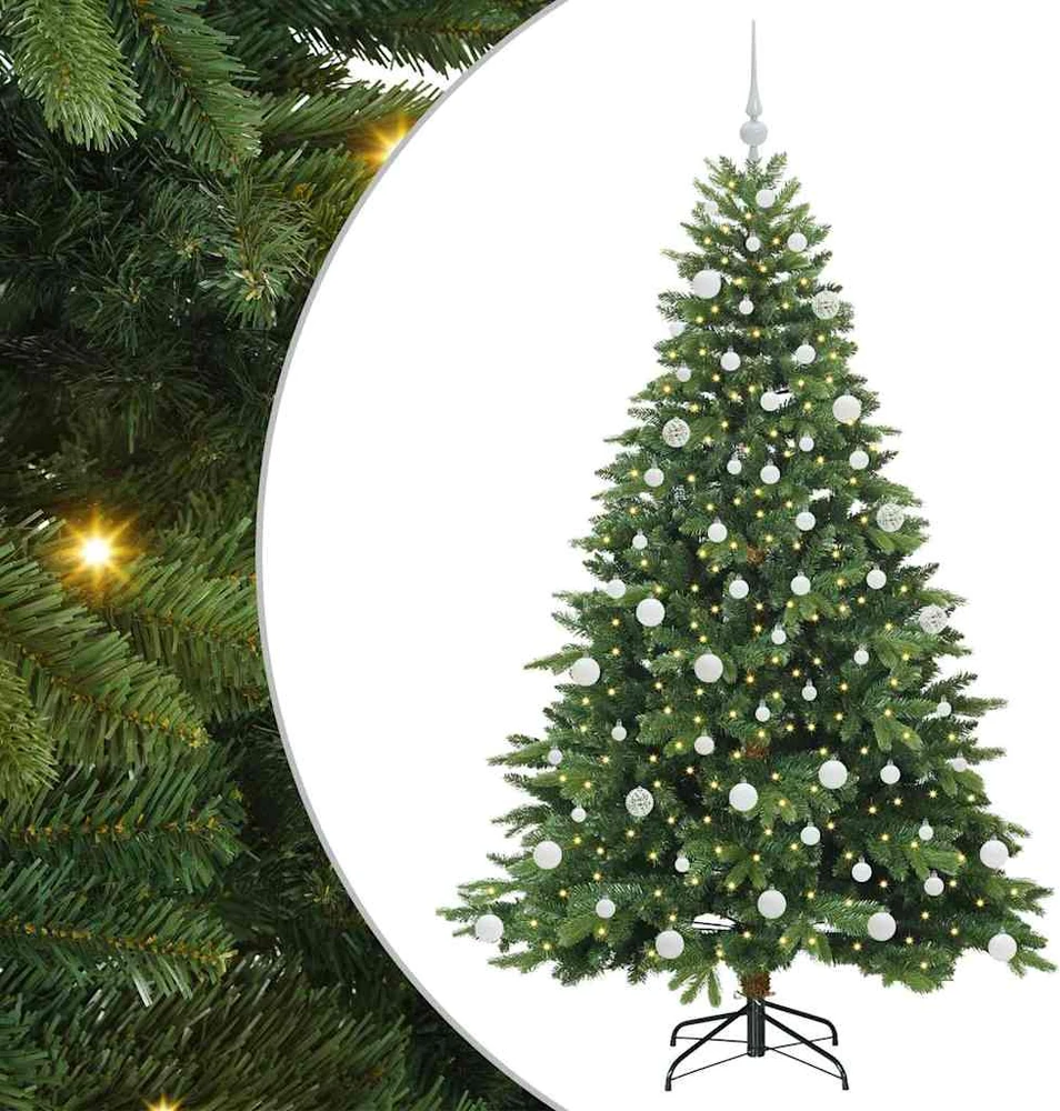 Dirbtinė Kalėdų eglutė su 300 LED Žalia 180 cm PE ir PVC