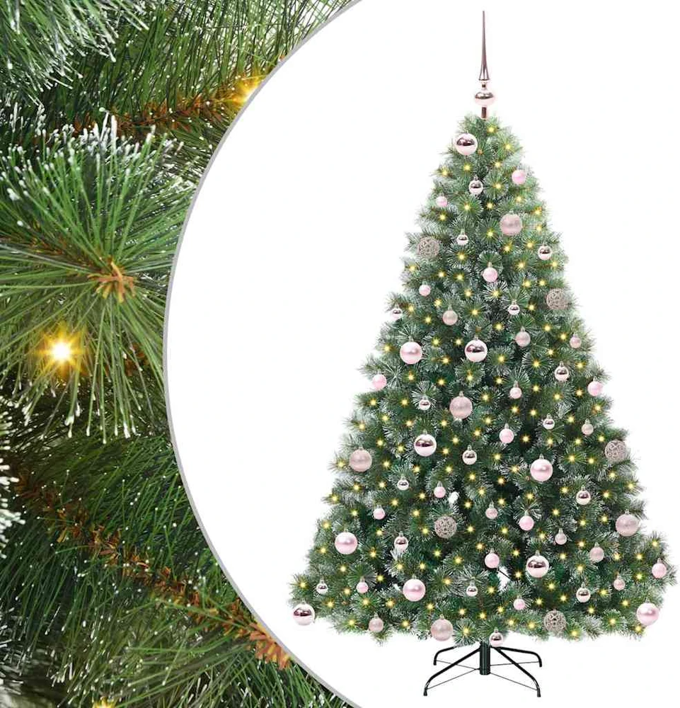 Dirbtinė Kalėdų eglutė su 300 LED Žalia 180 cm PE ir PVC