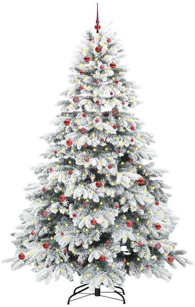 Dirbtinė Kalėdų eglutė su 300 LED Balta 240 cm PE ir PVC