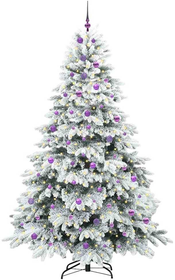 Dirbtinė Kalėdų eglutė su 300 LED Balta 240 cm PE ir PVC