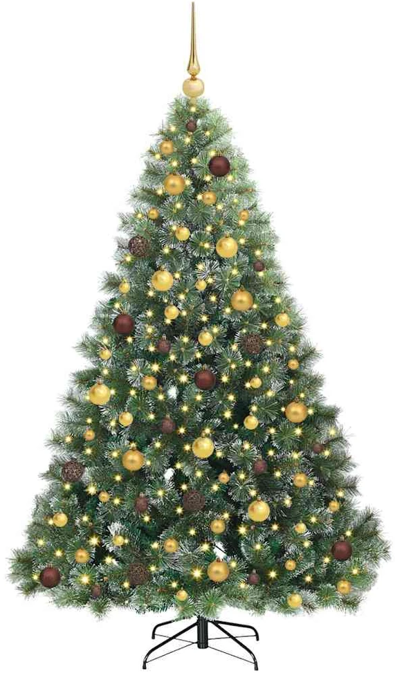 Dirbtinė Kalėdų eglutė su 300 LED Žalia 180 cm PE ir PVC