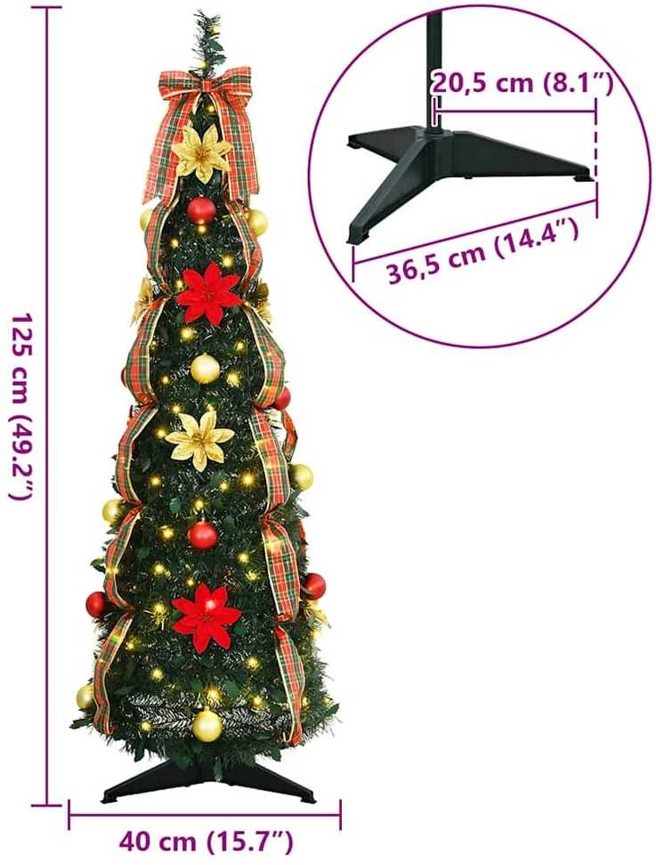 Dirbtinė Kalėdų eglutė su 50 LED s stovu Žalia 125 cm PVC
