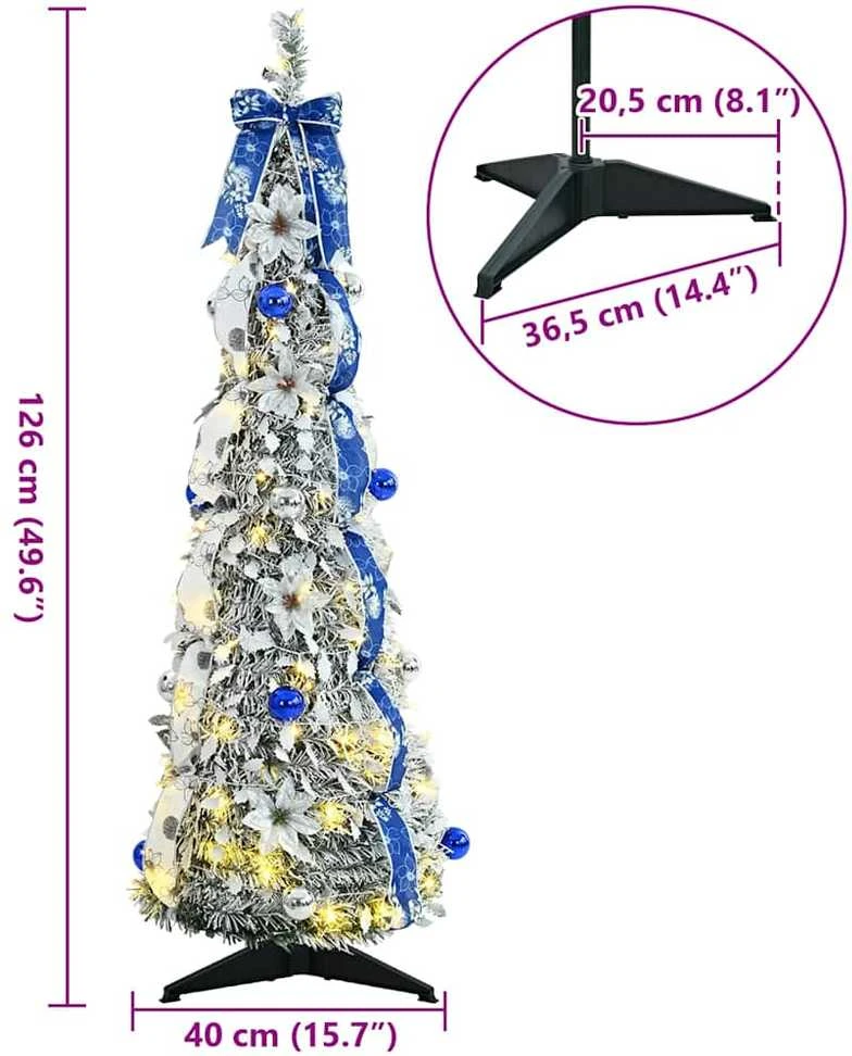 Dirbtinė Kalėdų eglutė Balta 120 cm PVC