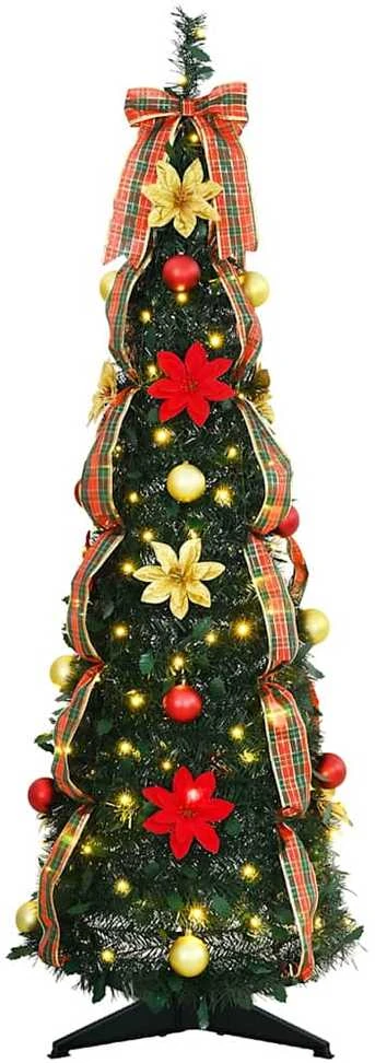 Dirbtinė Kalėdų eglutė su 50 LED s stovu Žalia 125 cm PVC