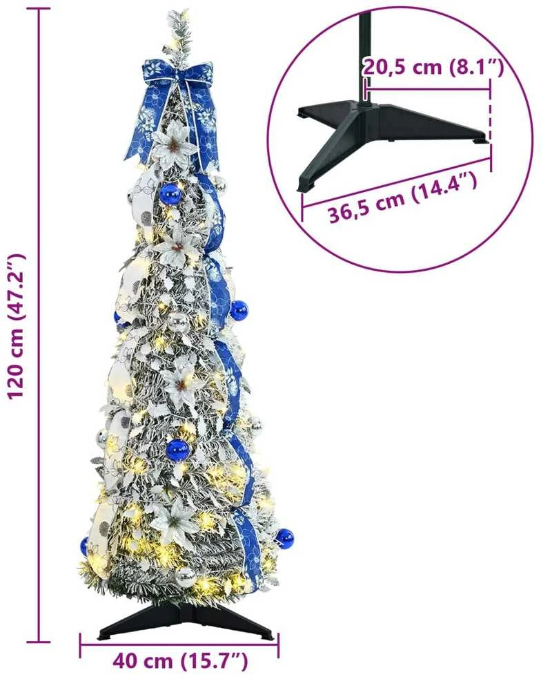 Dirbtinė Kalėdų eglutė Balta 120 cm PVC