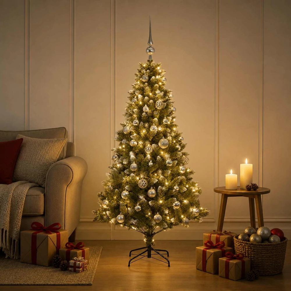 Dirbtinė Kalėdų eglutė su burbulais 120 cm 150 LED Šilta balta