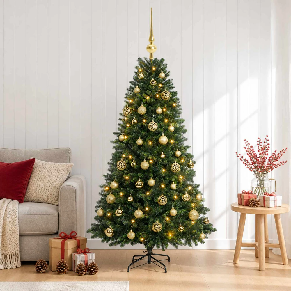 Dirbtinė Kalėdų eglutė su burbulais 120 cm 150 LED Šilta balta