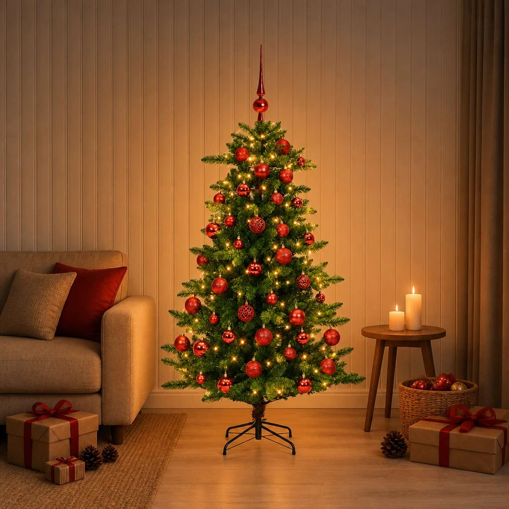 Dirbtinė Kalėdų eglutė su burbulais 120 cm 150 LED Šilta balta