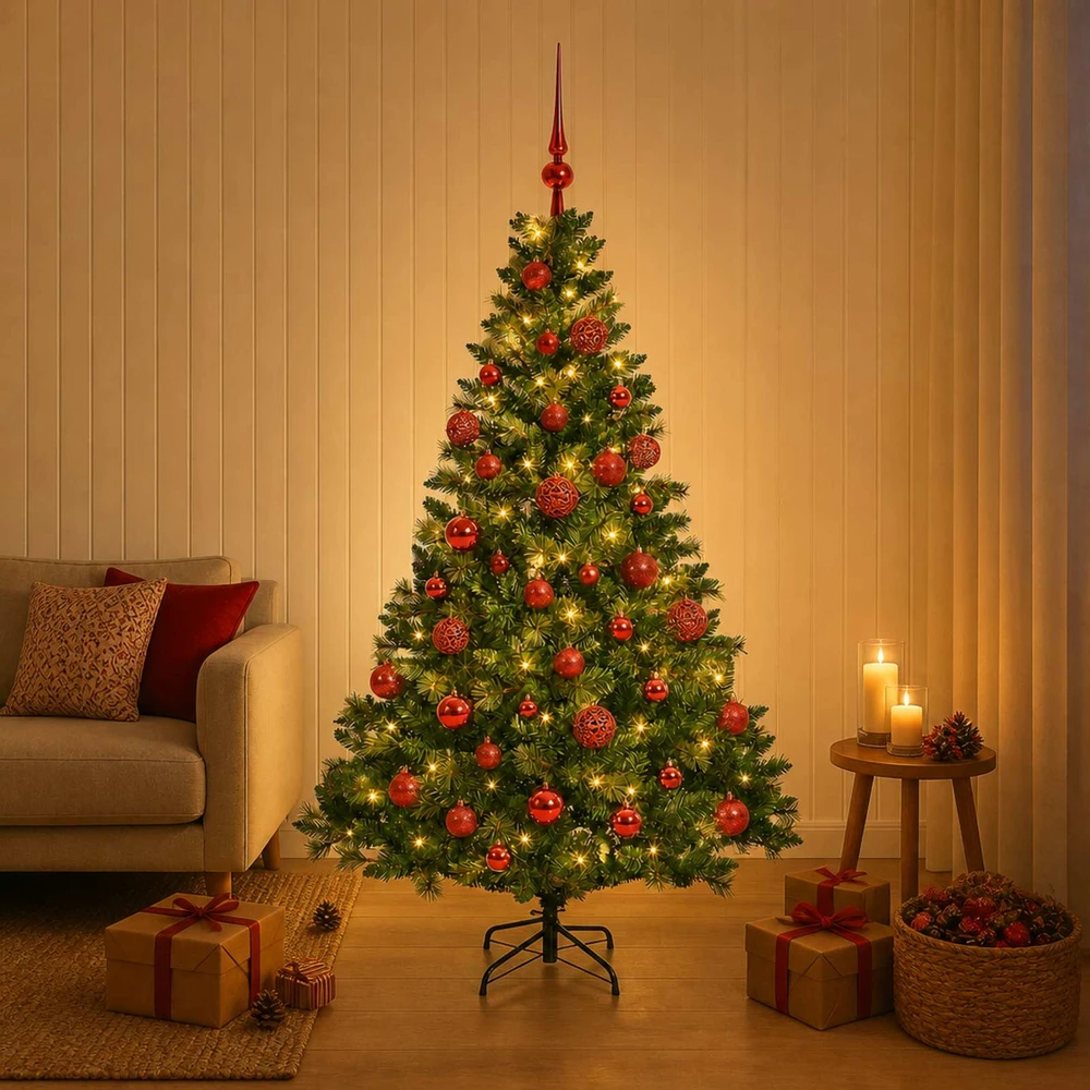 Dirbtinė Kalėdų eglutė su burbulais 120 cm 150 LED Šilta balta