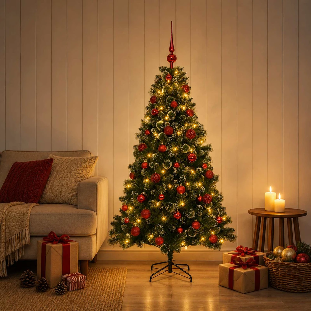 Dirbtinė Kalėdų eglutė su burbulais 120 cm 150 LED Šilta balta