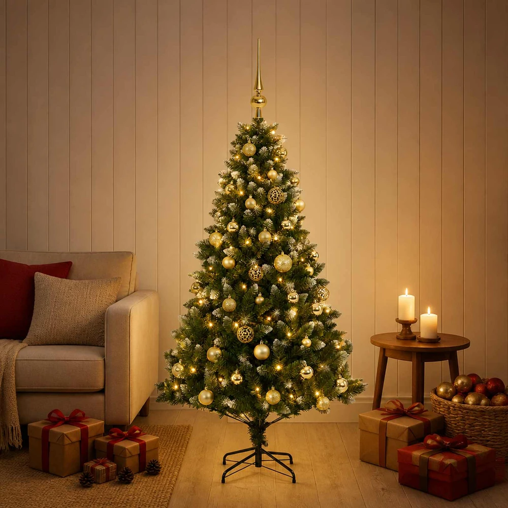 Dirbtinė Kalėdų eglutė su burbulais 120 cm 150 LED Šilta balta