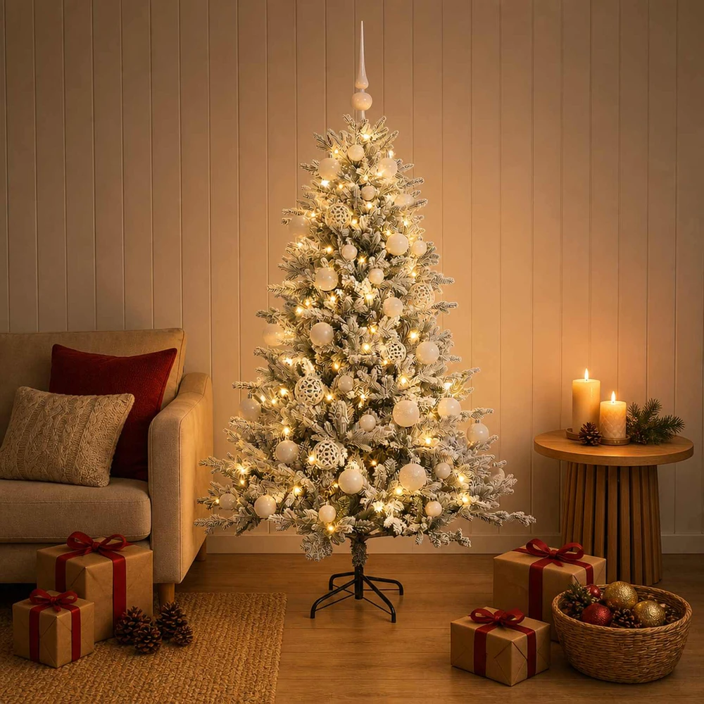 Dirbtinė Kalėdų eglutė su burbulais 120 cm 150 LED Šilta balta