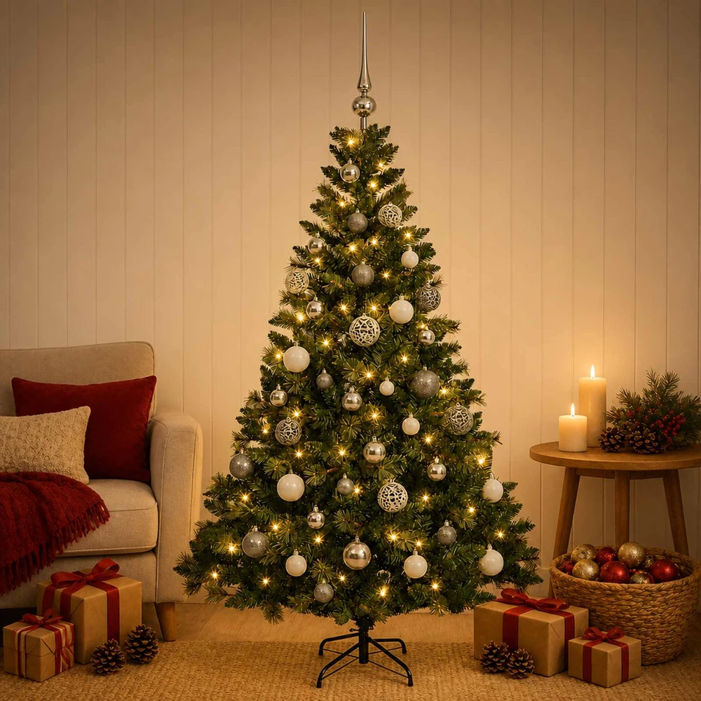 Dirbtinė Kalėdų eglutė su burbulais 120 cm 150 LED Šilta balta