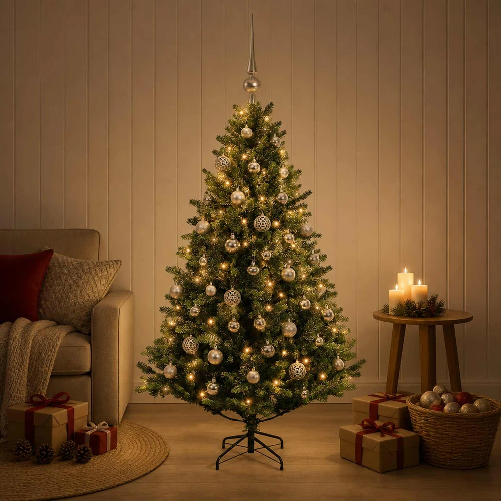 Dirbtinė Kalėdų eglutė su burbulais 120 cm 150 LED Šilta balta